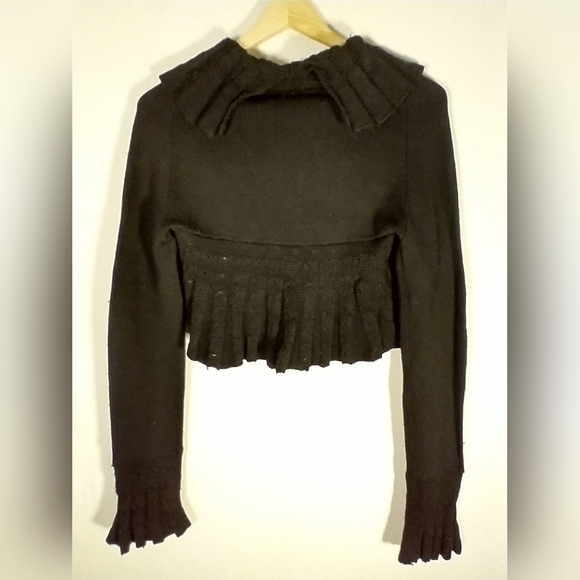 90's Y2K Luciano Dante Vintage Retro Bell Sleeve Cardigan Black Fairy Grunge M - Picture 8 of 10